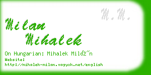 milan mihalek business card